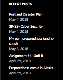 A list of recent posts displayed on a WordPress website.