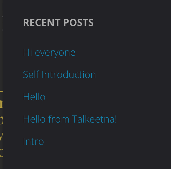 Another way to display a list of recent post titles on a WordPress website.