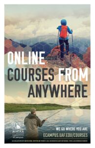 A flyer showing two people in the Alaska bush